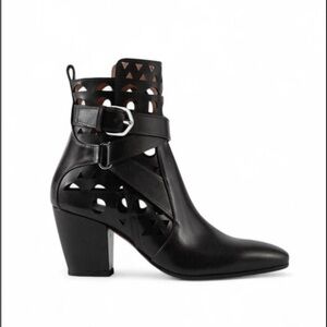 ALAÏA Ziggy Laser-cut Leather Ankle Boots